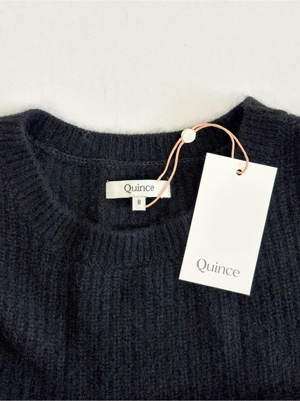 Quince Kids Washable Cashmere Fisherman Tunic Sweater in Black Size 8